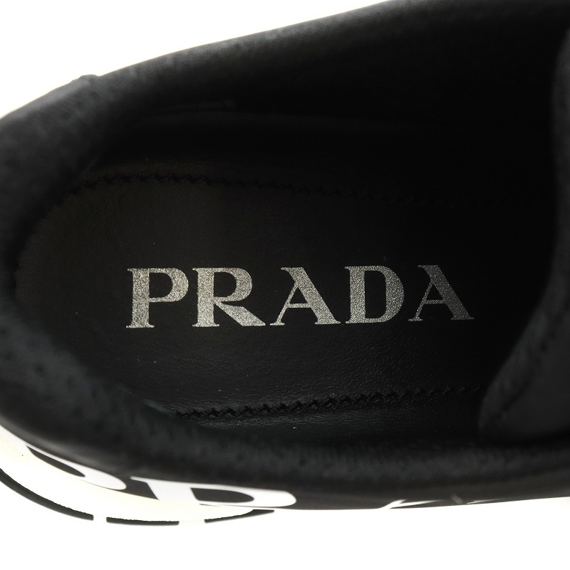 プラダ PRADA スニーカー ロゴ ナイロン 35 22cm 黒 ブラック 白 ホワイト 1E552L ■GY18 /MQ レディース_画像7