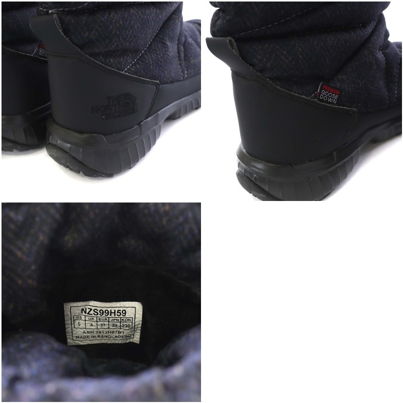 ザノースフェイス THE NORTH FACE GOOSE DOWN BOOTS ミドルブーツ US5 23cm 紺 ネイビー 黒 ブラック NZS99H59 /TK レディース_画像8