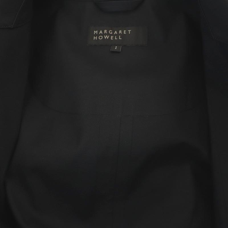 マーガレットハウエル MARGARET HOWELL MACKINTOSH ゴム引きステンカラー コート スプリングコート 1 黒 ブラック レディース_画像4