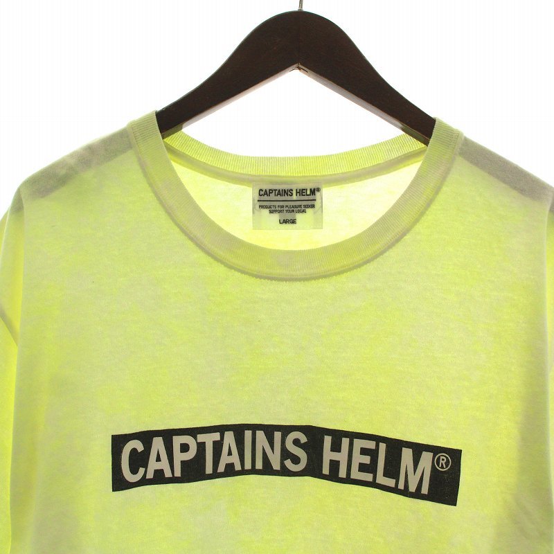 キャプテンズヘルム CAPTAINS HELM Tシャツ カットソー 半袖 蛍光色 L 黄緑 イエロー グリーン /AQ ■GY03 メンズ_画像3
