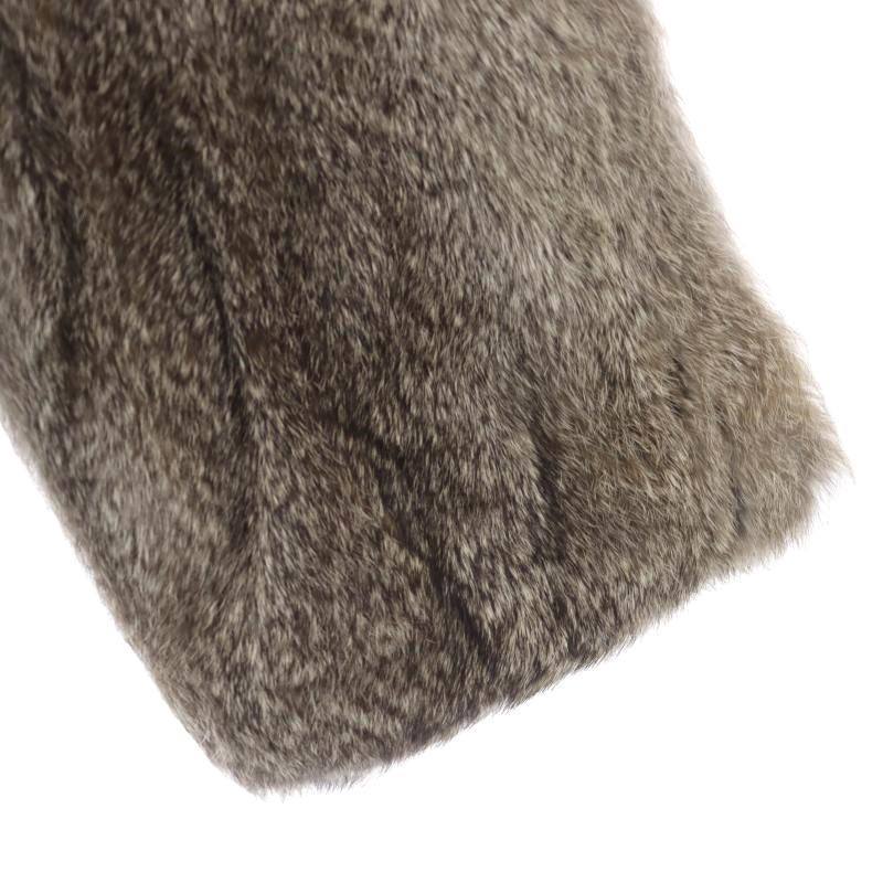  Anya Hindmarch ANYA HINDMARCH fur short coat turn-down collar gray tea Brown /DF #OS lady's 