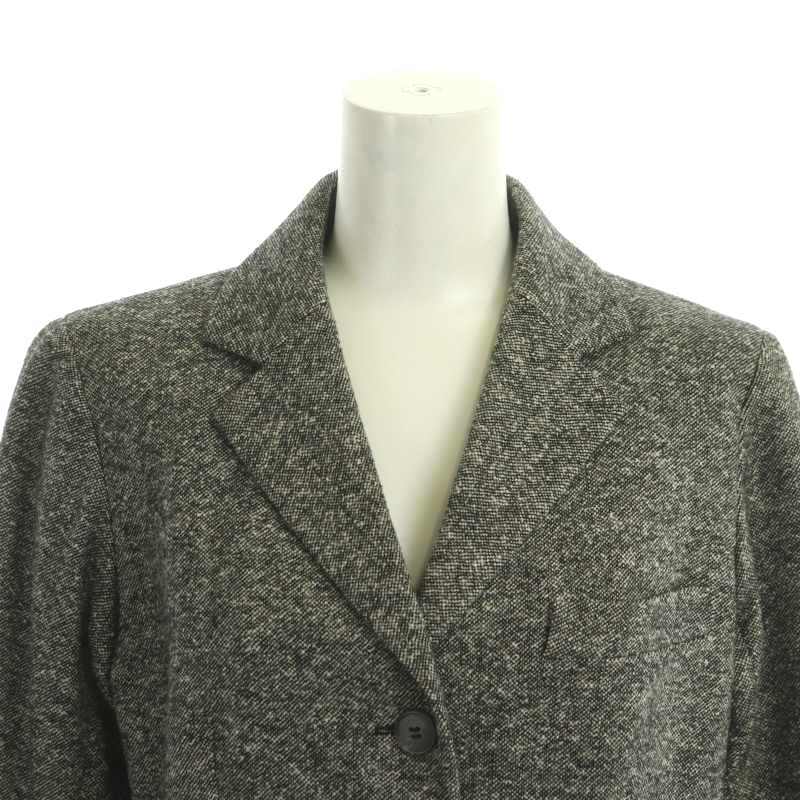  Agnes B agnes b. tailored jacket 3B wool .36 black eggshell white gray /HS #OS lady's 