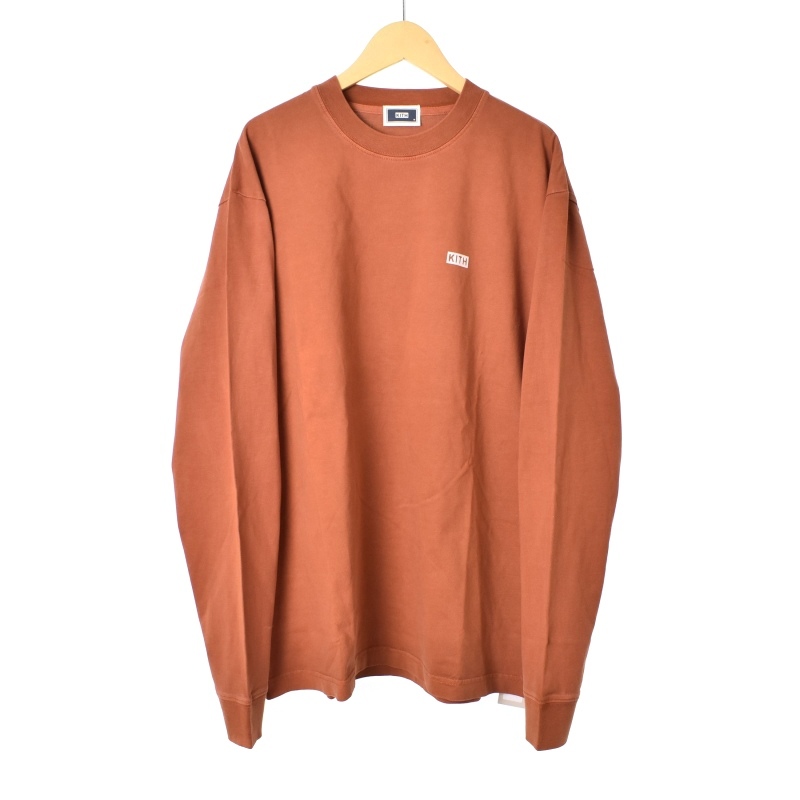 未使用品 KITH NYC Buy Kith Long-Sleeve Lax Tee Briar ワンポイント ロゴ ロングスリーブ Tシャツ 長袖 M 茶 ブラウン KHM030632-815