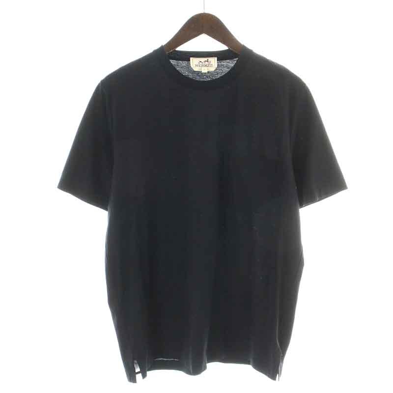 エルメス HERMES Tシャツ カットソー 半袖 クルーネック M 黒 ブラック /NW15 メンズ