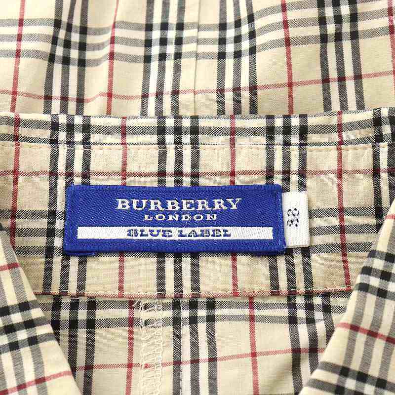 バーバリーブルーレーベル BURBERRY BLUE LABEL ノバチェック シャツ ブラウス 7分袖 コットン 38 M ベージュ /AN17_画像4