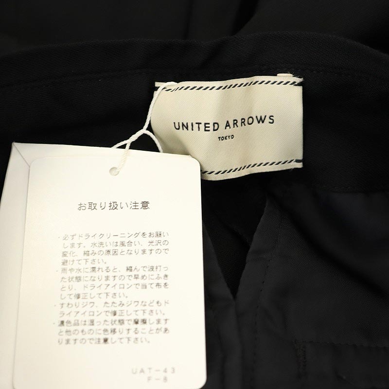 ユナイテッドアローズ A DAY IN THE LIFE UNITED ARROWS UBCE リボン タック クロックド パンツ ドローストリング 34 S 黒_画像3