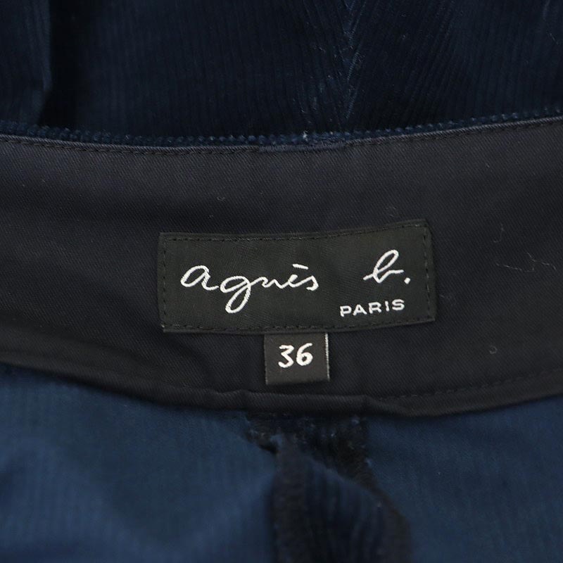 Agnes B agnes b. corduroy pants tapered stretch 36 navy blue navy /ES #OS lady's 