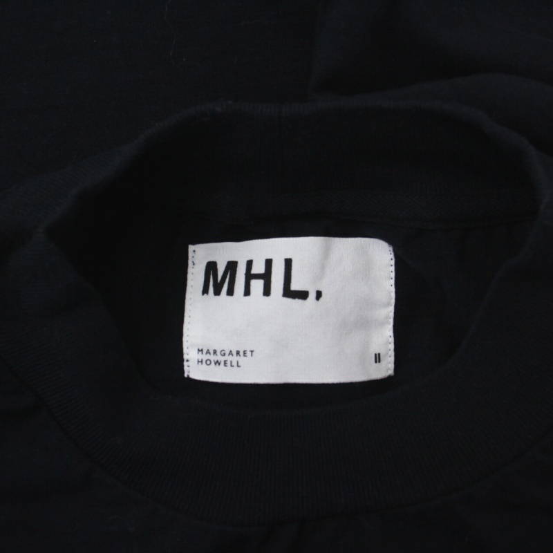 マーガレットハウエル MHL. Tシャツ カットソー 長袖 クルーネック 2 M 黒 ブラック /BB レディース_画像4