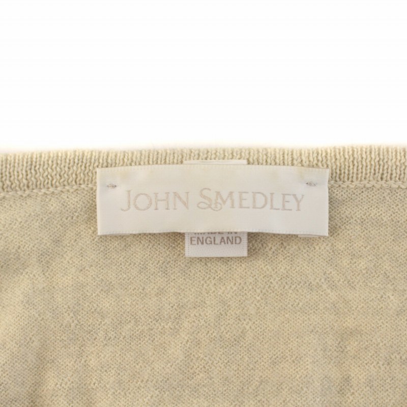 ジョンスメドレー JOHN SMEDLEY ニット 薄手 カットソー 長袖 Vネック S ベージュ /KQ レディース_画像4