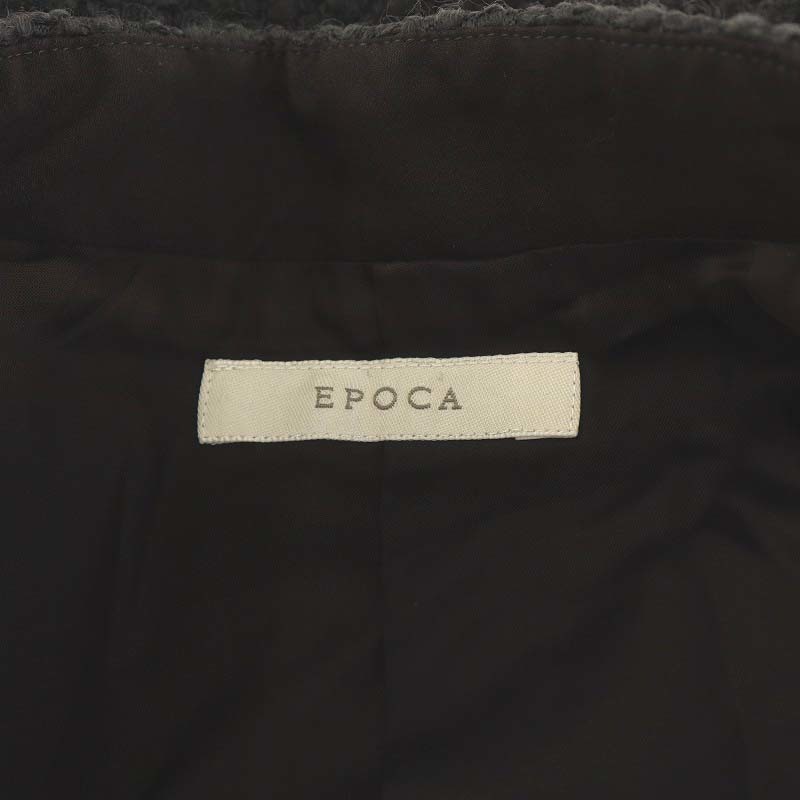 エポカ EPOCA 17AW スーツ アンサンブル セットアップ 上下 ノーカラージャケット ワンピース 38 M ダークブラウン_画像7