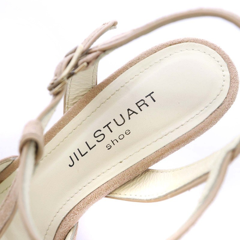 ジルスチュアート JILL STUART shoe サンダル リボン ヒール ストラップ スエード ラメ 22.5cm ピンク /TK レディース_画像9