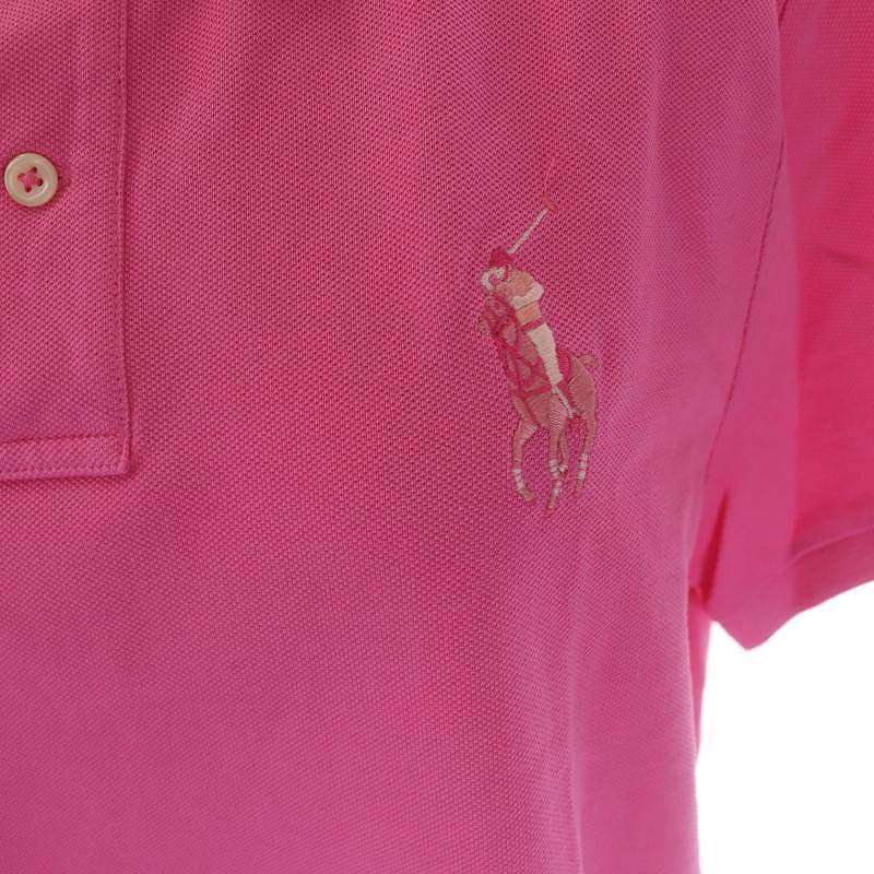 ラルフローレン RALPH LAUREN ピンクポニー Pink Pony ホース刺繍鹿の子ポロシャツ 半袖 M ピンク /MF ■OS レディース_画像5