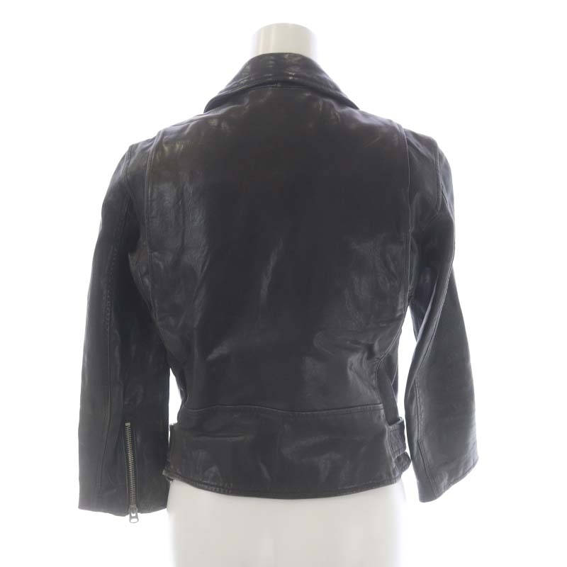 ビューティフルピープル vintage leather riders jacket ダブルレザージャケット ライダースジャケット ジップアップ 総裏地 130 黒 ブラッ_画像2