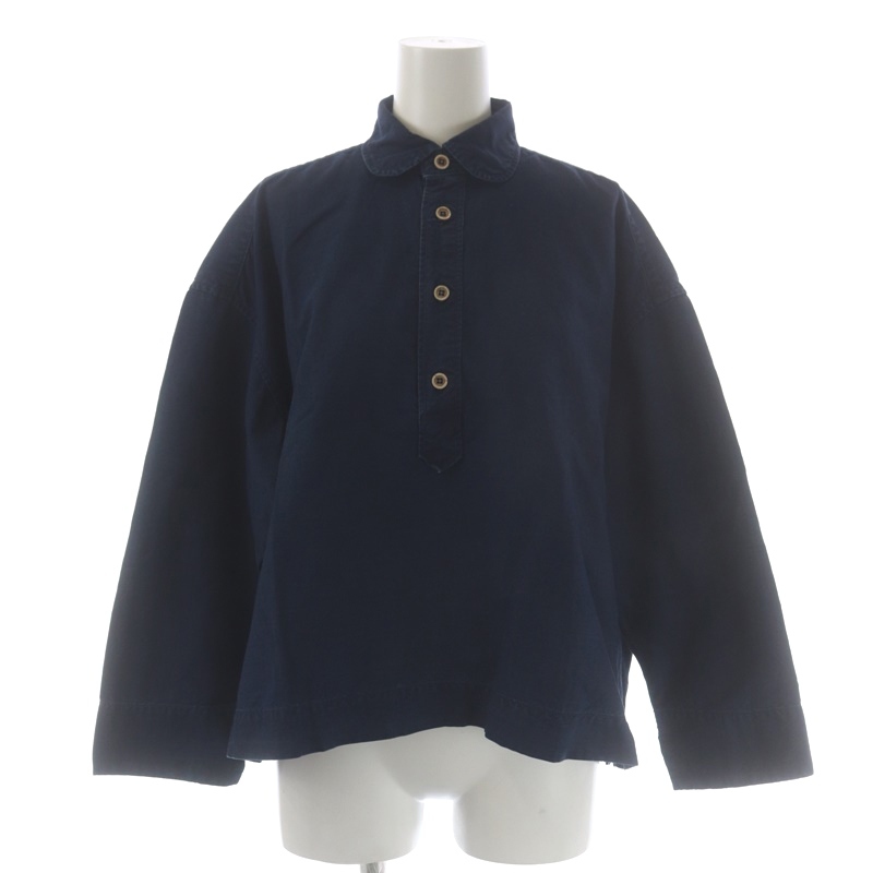 未使用品 フォーティーファイブアールピーエム 45R 45rpm 近年モデル スーピマオックスのMシャツ コットン デニム調 長袖 00 インディゴ