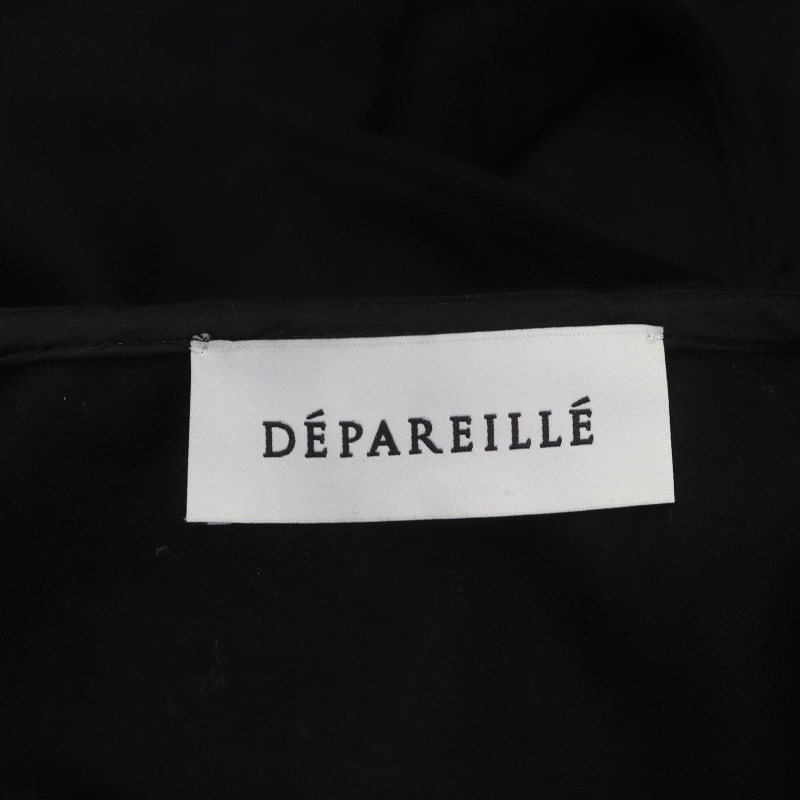 デパリエ D?PAREILL? ビッグフリルカラーブラウス ウール 長袖 38 黒 ブラック /MI ■OS レディース_画像3