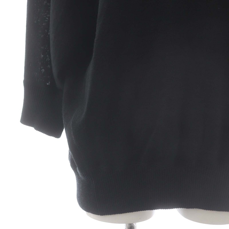 イエナ IENA 22SS ラミーストレッチプルオーバー ニット セーター 七分袖 プルオーバー Vネック 黒 ブラックの画像6