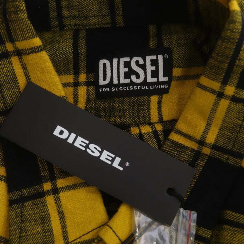 ディーゼル DIESEL バッファローチェック 長袖 シャツ 長袖 M 黄色 イエロー 黒 ブラック /MF ■OS ■SH メンズ_画像3