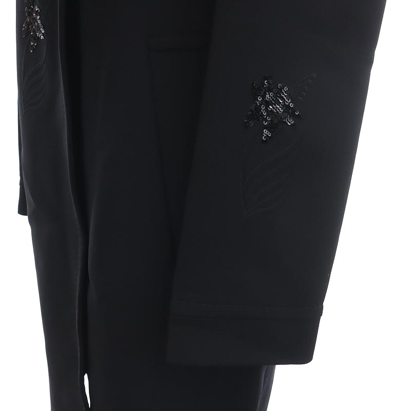 ヌメロヴェントゥーノ N°21 刺繍 スパンコール ロングコート ステンカラー アウター 40 黒 ブラック /MI ■OS レディース_画像6