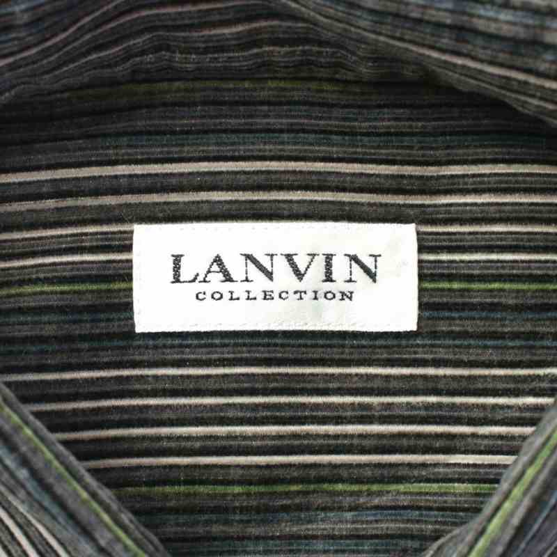 ランバン LANVIN コレクション COLLECTION シャツ 長袖 ストライプ M マルチカラー /XZ ■GY18 メンズ_画像3