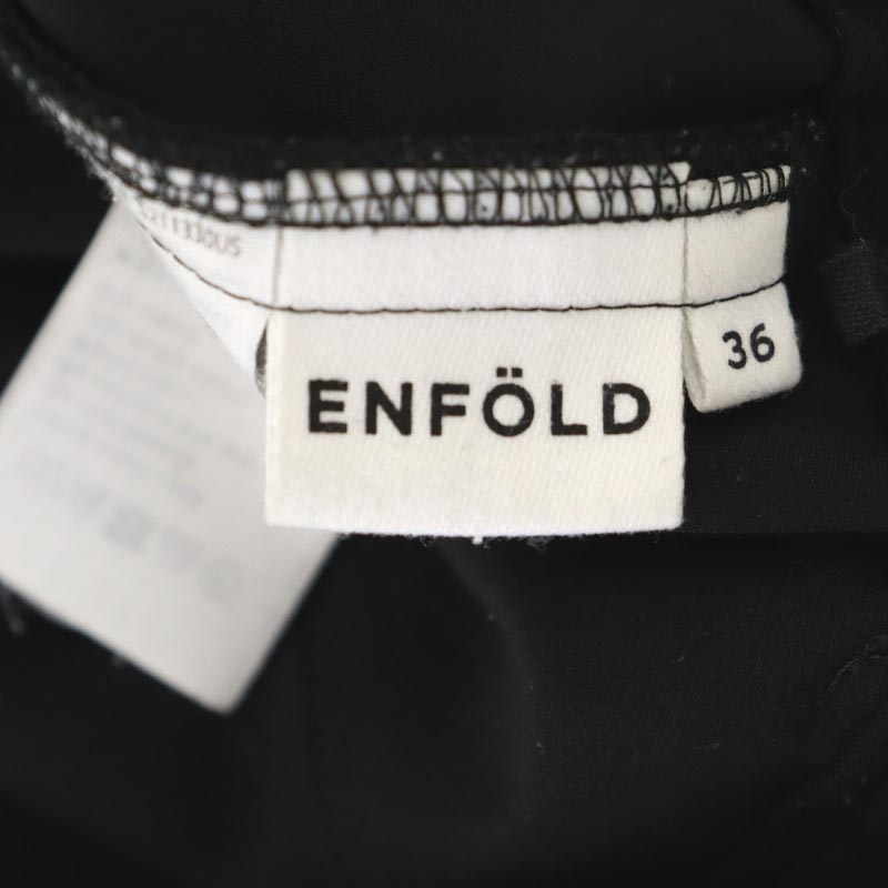エンフォルド ENFOLD PEダブルクロス ゴムジョッパーズ パンツ 36 S 黒 ブラック /SY ■OS レディース_画像3