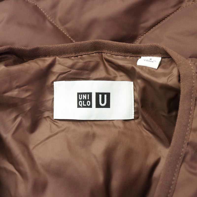 ユニクロ UNIQLO リサイクルダウンジャケット キルティング S 茶 ブラウン /AT10 メンズ_画像4