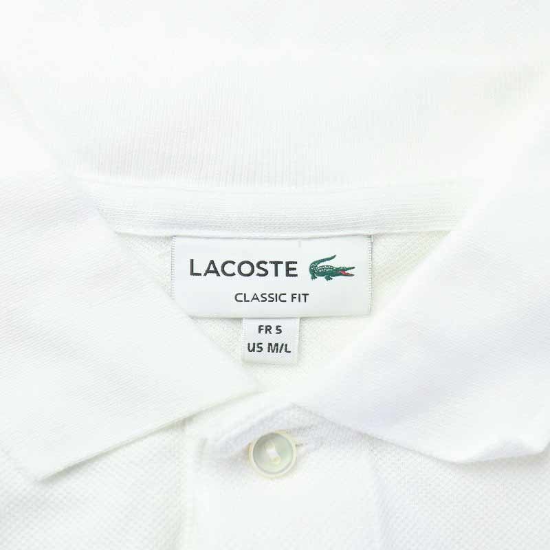 ラコステ LACOSTE CLASSIC FIT ポロシャツ 鹿の子 半袖 M 白 ホワイト /AT18 メンズ_画像4