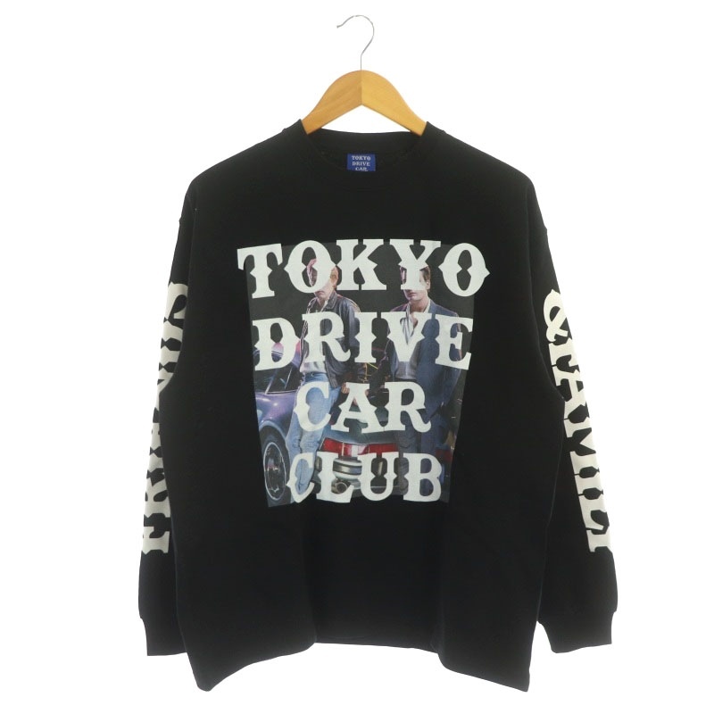 トウキョードライブカークラブ TOKYO DRIVE CAR CLUB THE MOVIE STAR プリントスウェット Tシャツ ロンT 長袖 M 黒 マルチカラー_画像1