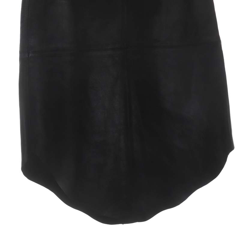 ダナキャランニューヨーク DKNY レザースカート ロング フレア 2 黒 ブラック /DO ■OS レディース_画像6