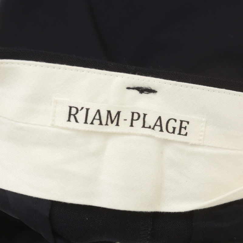 リアムプラージュ RIAM-PLAGE 22AW ストレートパンツ センタープレス ジッパーフライ ウール混 40 紺 ネイビー /DO ■OS レディース_画像3