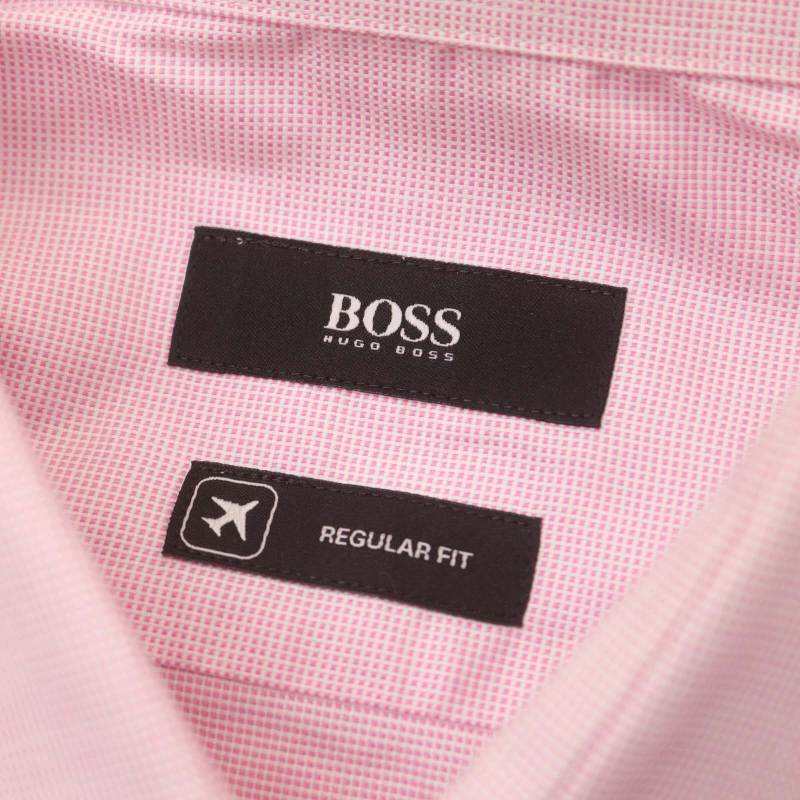 ヒューゴボス HUGO BOSS シャツ 長袖 レギュラーフィット 42 ピンク /MF ■OS メンズ_画像3