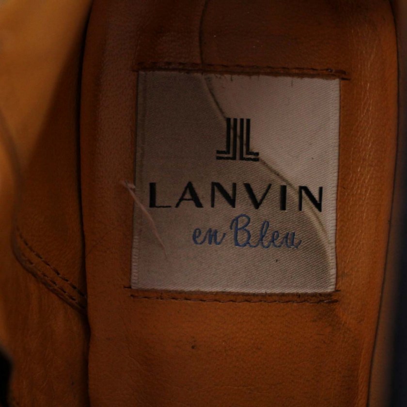 ランバンオンブルー LANVIN en Bleu ブーティ ショートブーツ ハイヒール スエード 22cm 黒 ブラック /BM レディース_画像4
