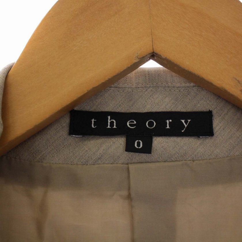 セオリー theory スーツ セットアップ 上下 テーラードジャケット 総裏地 シングル 2B フレアスカート ひざ丈 XS ベージュ レディース_画像5