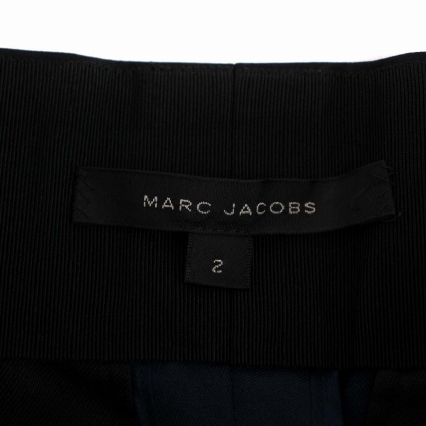 マークジェイコブス MARC JACOBS ハーフパンツ ジップフライ 2 M 紺 ネイビー 黒 ブラック /BM レディース_画像3