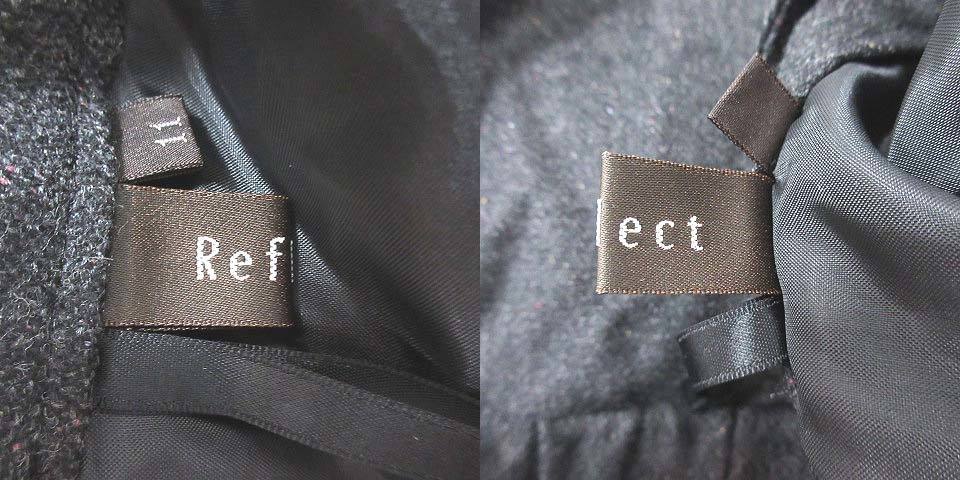 リフレクト Reflect フレアスカート ロング ツイード ウール グレンチェック 切替 11 黒 ブラック /CT レディース_画像6