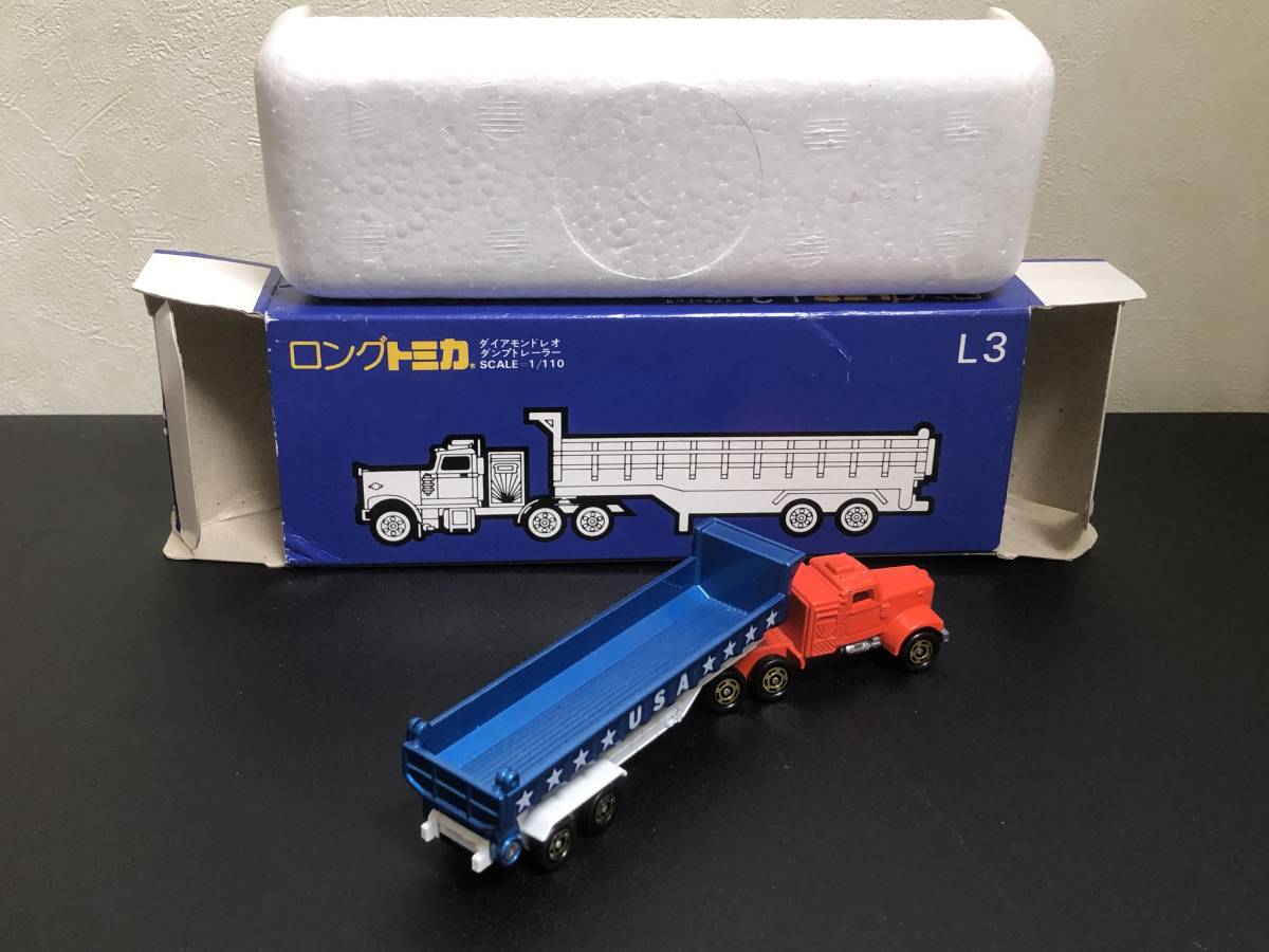 トミカ ロングトミカ L3-2-4 ダイヤモンドレオ ダンプトレーラ Pocket Cars 日本製_画像2