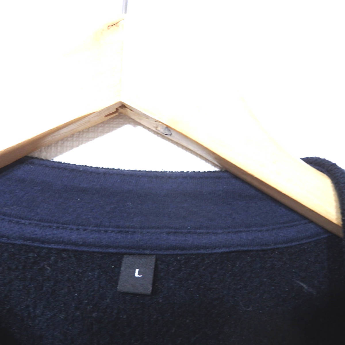 【送料無料】無印良品ニットフリースジャケット/紺色 Lサイズ メンズ MUJIの画像3