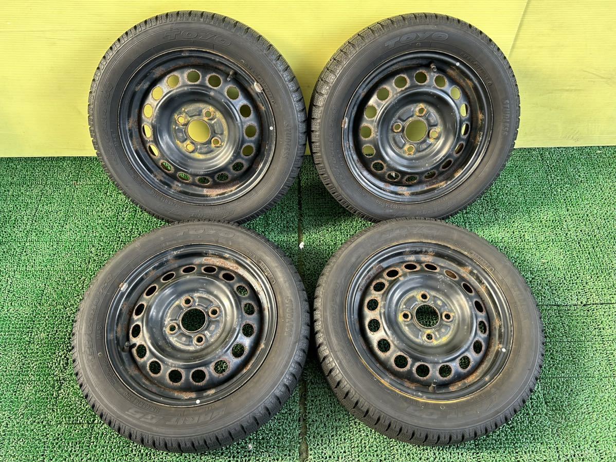 155/65R14 2019年スダットレス TOYO 4本セット 三菱 eKワゴン eKスペース 純正スチール 4穴 PCD100 ET+46 14×4.5J ハブ56mm_画像2