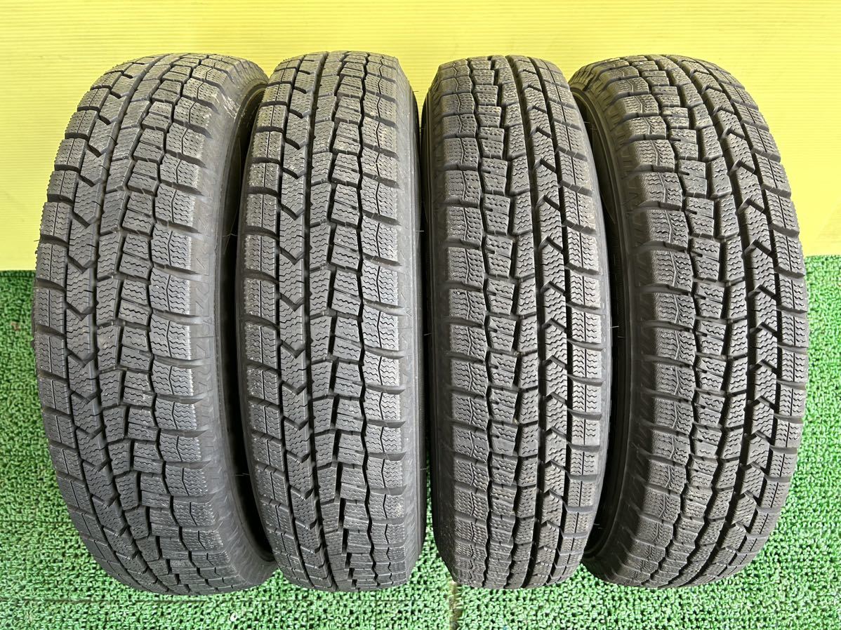 145/80R13 2022年スダットレス DUNLOP WINTER MAXX 4本セット　マルチホイール 4穴 PCD114.3/110/100 13×4.00B ハブ68mm 2本バリ山_画像2