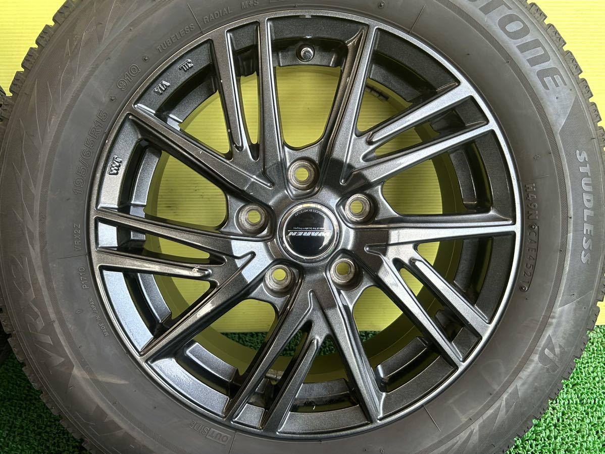 195/65R15 スダットレス ブリヂストンブリザックVRX2 タイヤアルミセット 5穴 PCD114.3 ET+43 15×6Jハブ73mmノア ヴォクシー エスクァイア_画像9