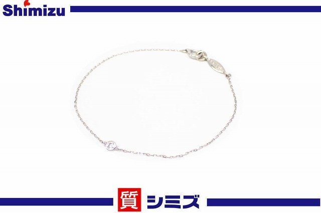 輝く高品質な 【AHKAH】良品 アーカー K18WG ダイヤブレスレット 0.06ct 約15cm アクセサリー◆質屋 アーカー