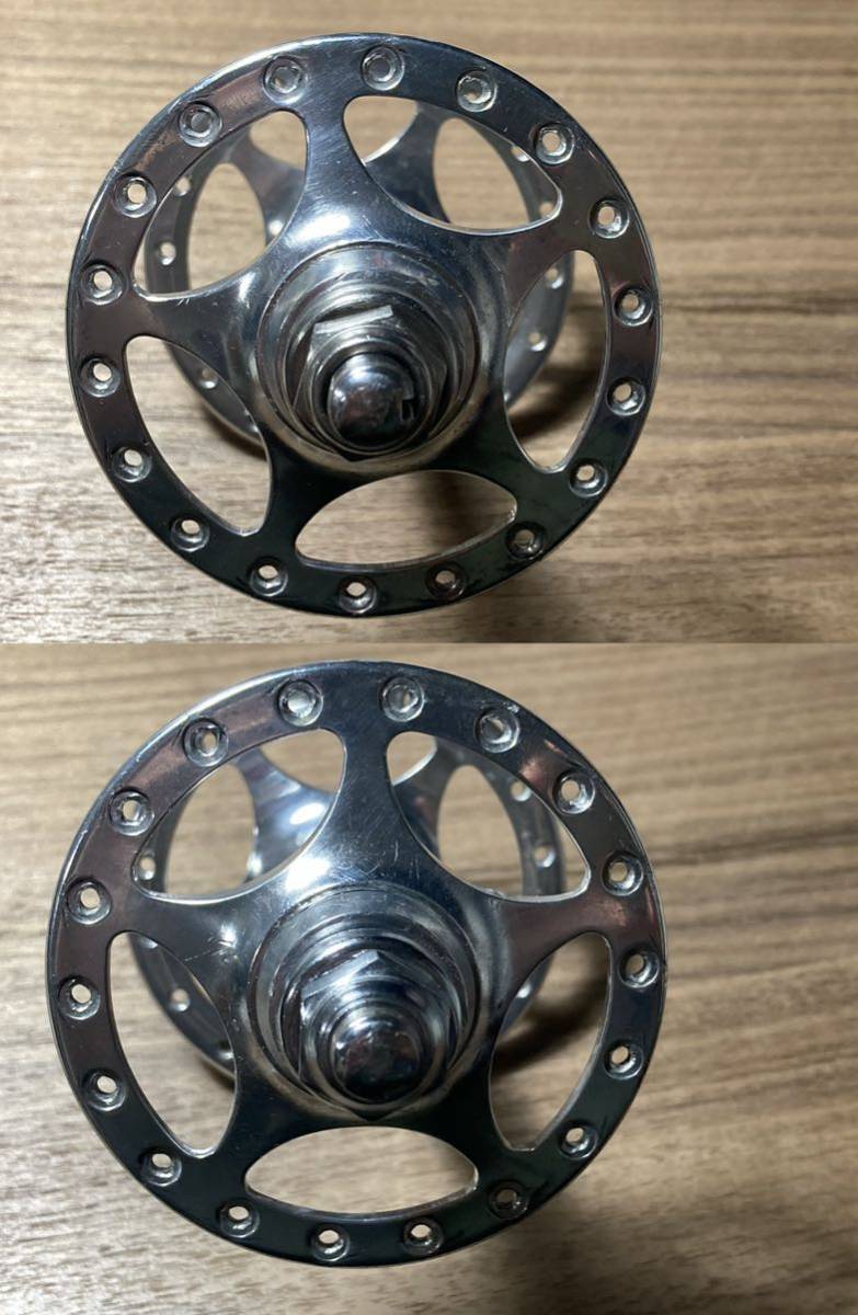 希少 Campagnolo/カンパニョーロ cレコード ラージハブ セット 36h NJS印 #スターハブ #シェリフスター #コルサ #競輪 #ピスト #dura ace_画像3