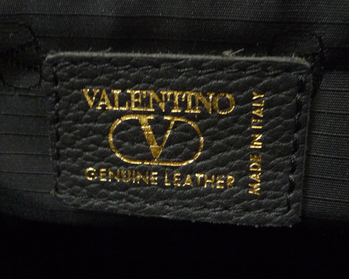 ヴァレンティノ ガラヴァーニ　valentino garavani　レザー　ブラック　黒　ロゴ金具　ハンドバッグ　レディース_画像4
