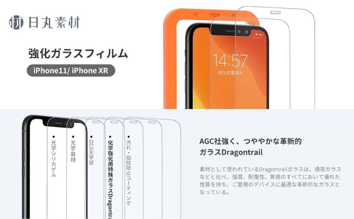 ガラスフィルム iPhone11 / XR 用 強化 ガラス 保護 フィルム