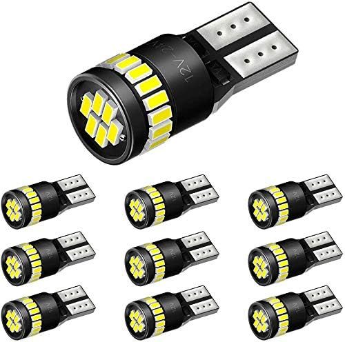 送料無料 AUXITO T10 LED ホワイト 爆光 10個 ポジションランプ led キャンセラー内蔵 2W 24個3014L_画像1