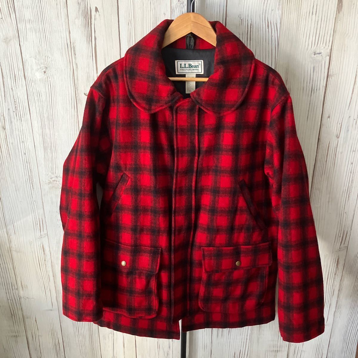 ヴィンテージ USA製 70s L.L.Bean エルエルビーン ウール チェック ハンティングジャケット 46