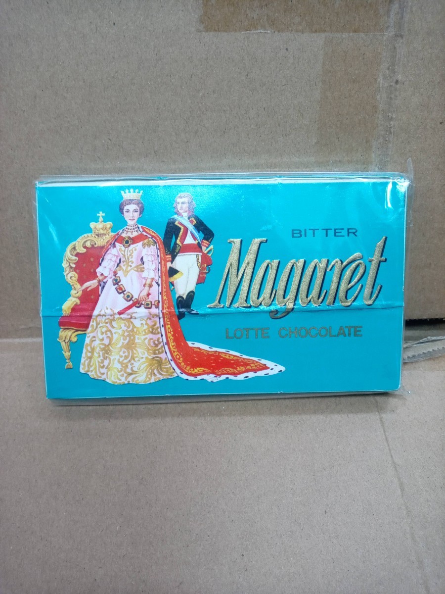 ( used scratch ) Lotte /LOTTE Margaret bita- chocolate empty box empty box 1960 period that time thing / Showa Retro package collector former times old 