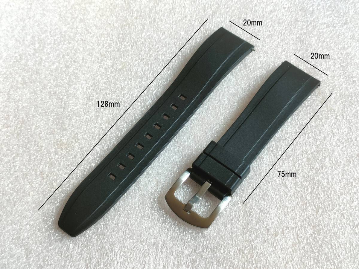 【新品】ラバー腕時計ベルト 防水20mm　ブラック_画像6