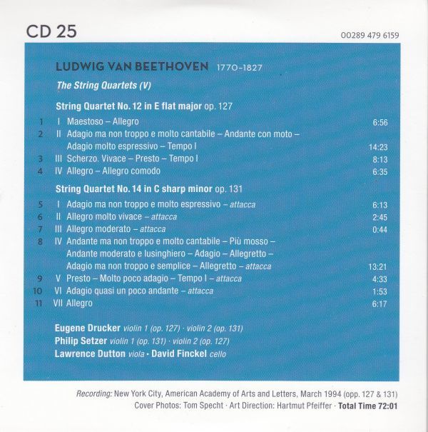 [7CD/Dg]ベートーヴェン:弦楽四重奏曲全集(第1-16番)&大フーガOp.133/エマーソン弦楽四重奏団 1994-1995_画像6