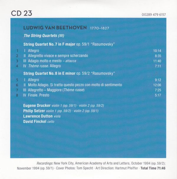 [7CD/Dg]ベートーヴェン:弦楽四重奏曲全集(第1-16番)&大フーガOp.133/エマーソン弦楽四重奏団 1994-1995_画像4