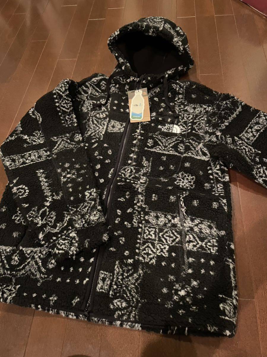 新品 XL THE NORTH FACE ノースフェイス ホワイトレーベル NOVELTY PLAY GREEN FLEECE HOODIE リモフリースジャケット ブラック_画像6